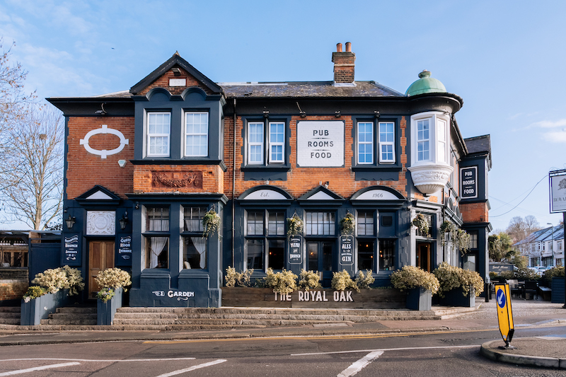 Exterior photo of The Royal Oak Highams Park, the ultimate venue for watching UEFA Euro 2024 with indoor and outdoor screens