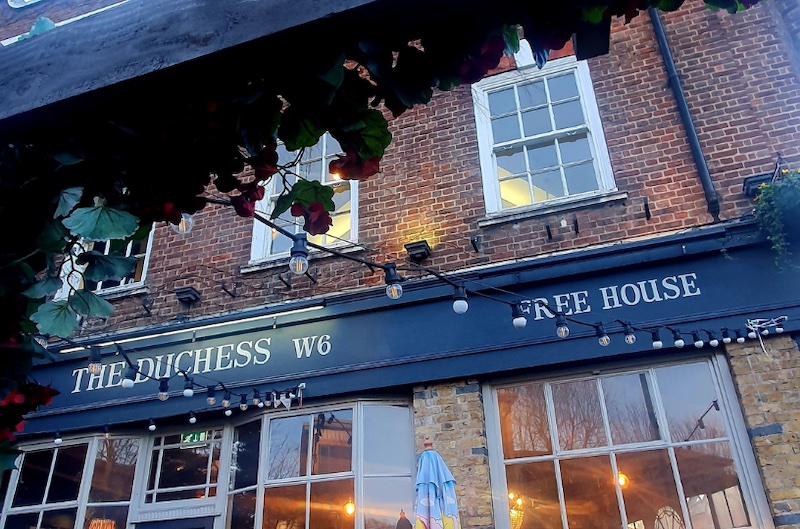 Exterior photo of The Duchess Hammersmith, an ideal pub for watching UEFA Euro 2024 with indoor and outdoor screens